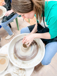 April 2025 pottery wheel throwing class