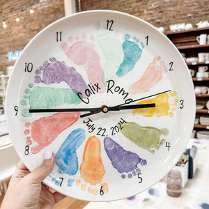 Baby footprint clock kit diy