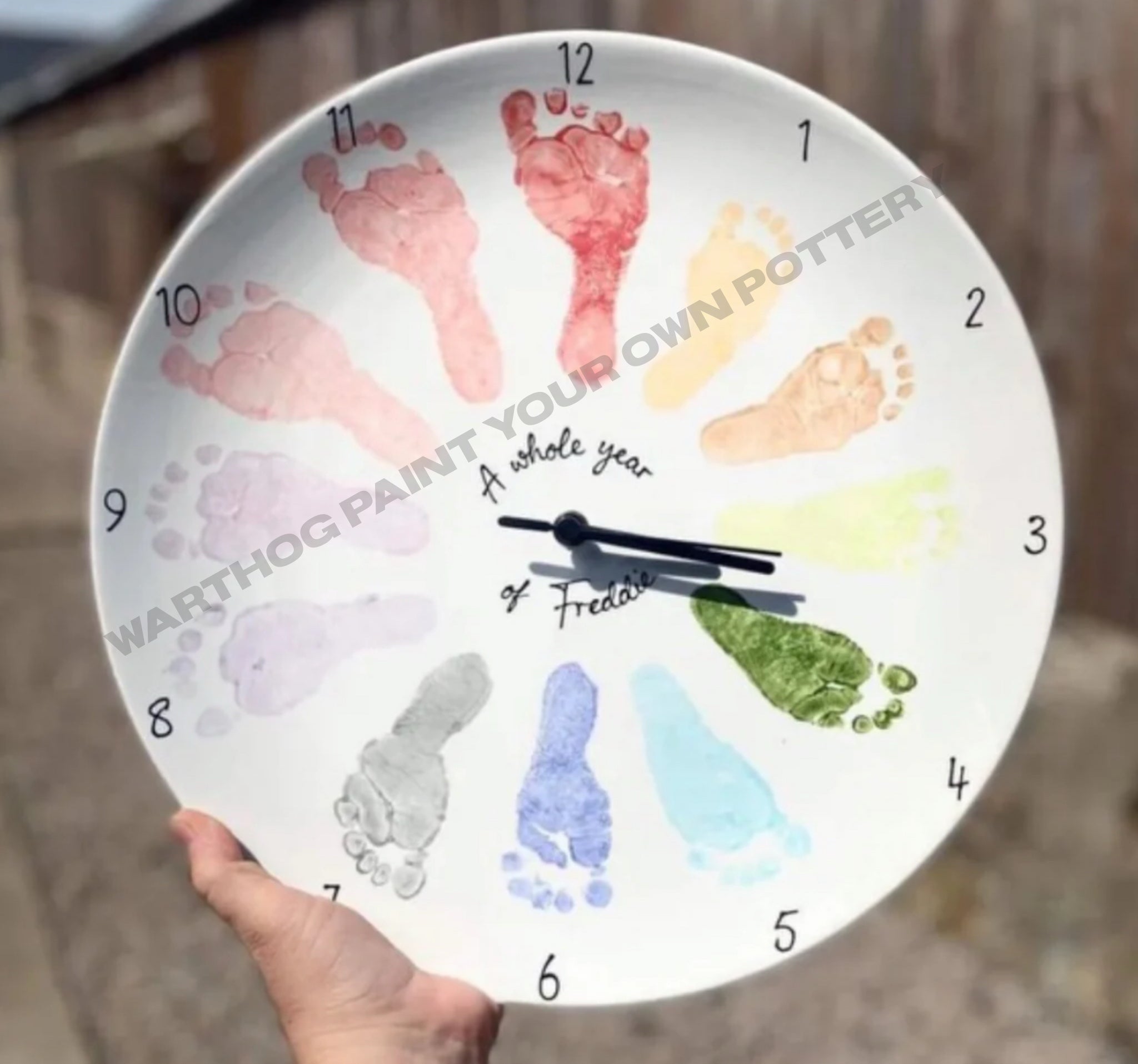 Baby footprint clock kit diy